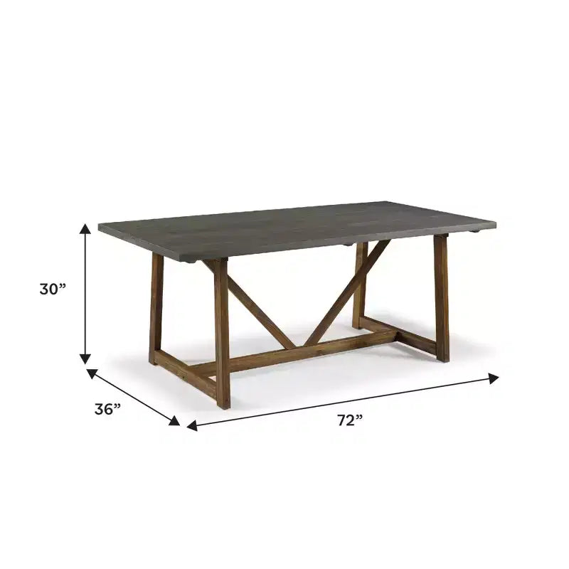 Table à manger moderne en bois massif et métal, style industriel et rustique, 4-6 places, idéale pour la cuisine ou la salle à manger