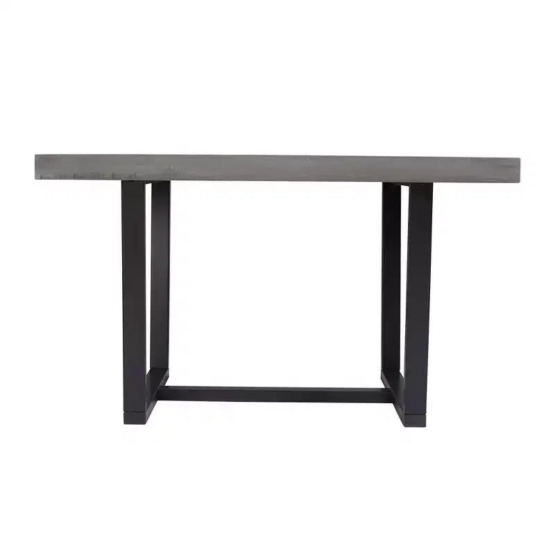 Table à manger moderne en bois massif et métal, style industriel et rustique, 4-6 places, idéale pour la cuisine ou la salle à manger