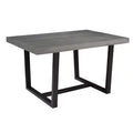 Table à manger moderne en bois massif et métal, style industriel et rustique, 4-6 places, idéale pour la cuisine ou la salle à manger