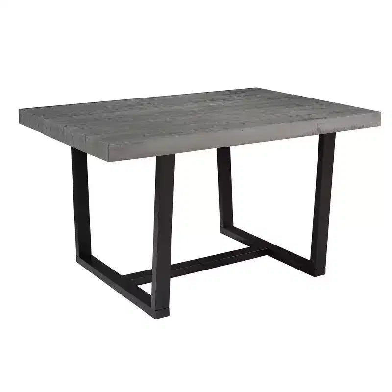 Table à manger moderne en bois massif et métal, style industriel et rustique, 4-6 places, idéale pour la cuisine ou la salle à manger