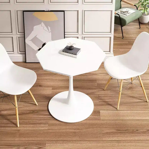Okak 31.5 Space Saving Octagon Coffee Table Modern MDF Top & Metal Legs for Small Living Rooms, Corner Accent Table
