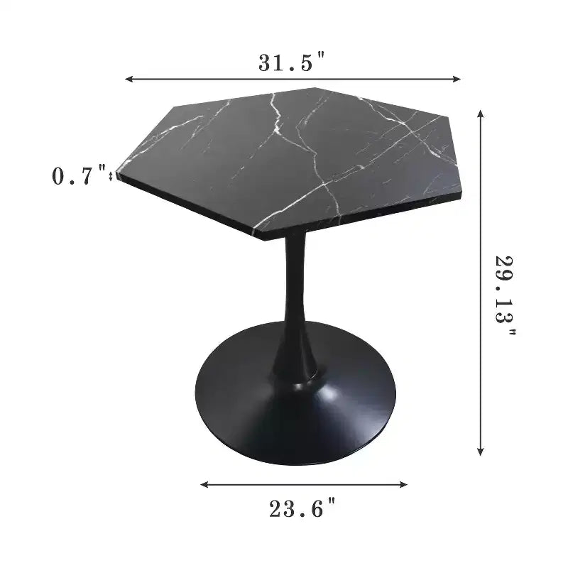 Table basse octogonale 31,5 peu encombrante avec plateau en MDF moderne et pieds en métal pour petits salons, table d'appoint de coin