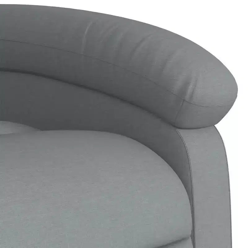 Fauteuil inclinable massant en tissu gris clair – Inclinaison manuelle, vibromasseur pour la maison/salon avec port USB, accoudoir confortable, poche latérale – Gris