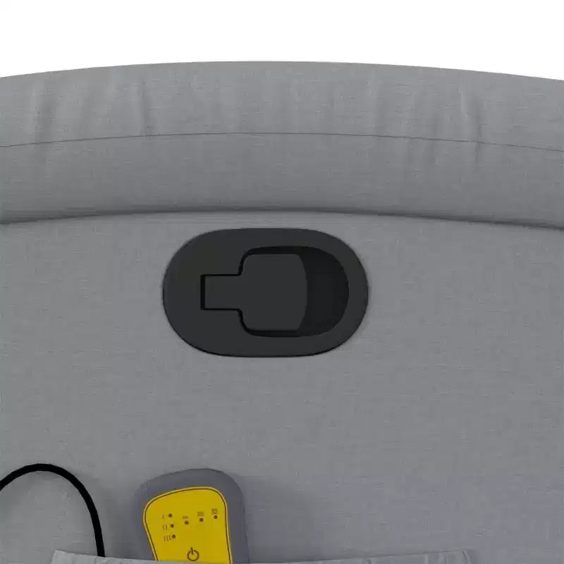 Fauteuil inclinable massant en tissu gris clair – Inclinaison manuelle, vibromasseur pour la maison/salon avec port USB, accoudoir confortable, poche latérale – Gris