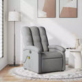 Fauteuil inclinable massant en tissu gris clair – Inclinaison manuelle, vibromasseur pour la maison/salon avec port USB, accoudoir confortable, poche latérale – Gris