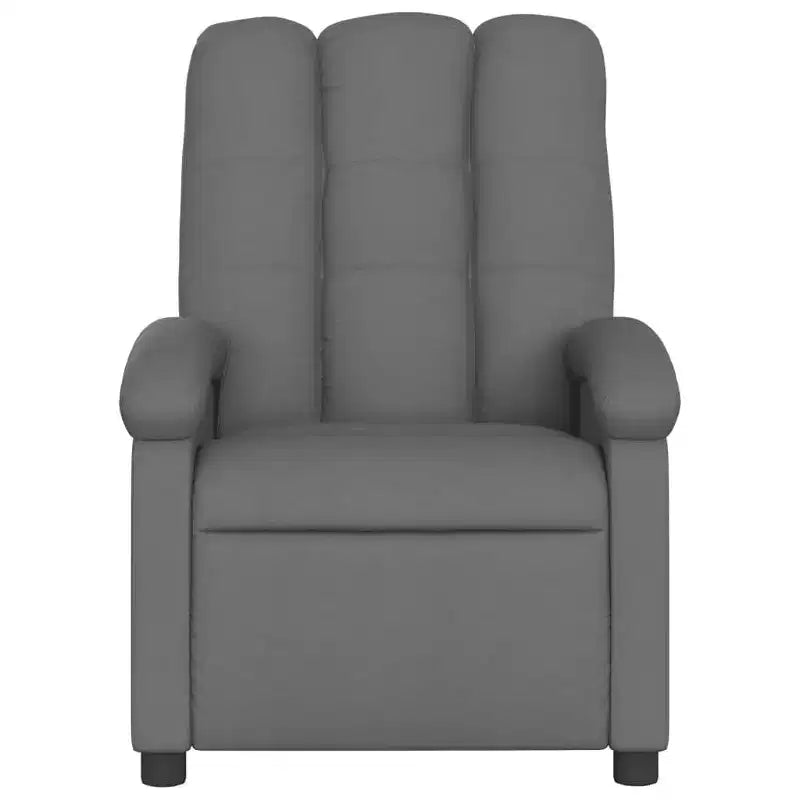 Fauteuil inclinable massant en tissu gris clair – Inclinaison manuelle, vibromasseur pour la maison/salon avec port USB, accoudoir confortable, poche latérale – Gris