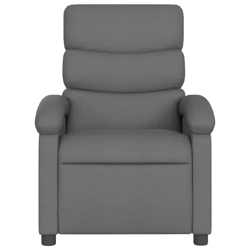 Fauteuil inclinable de massage en tissu gris foncé - Fauteuil de relaxation manuel réglable avec vibrations, poche latérale, rembourrage épais