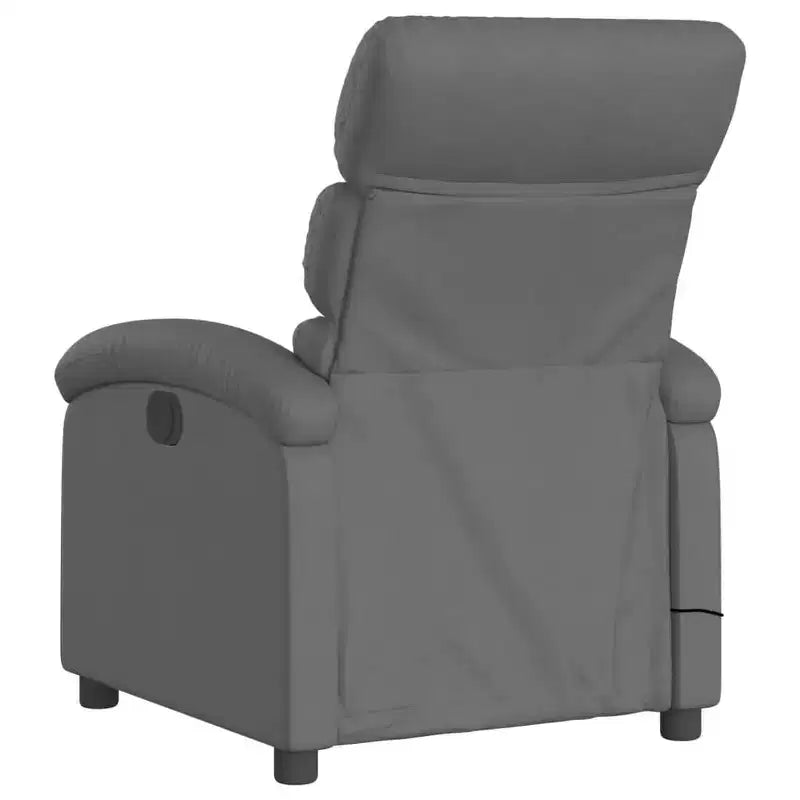 Fauteuil inclinable de massage en tissu gris foncé - Fauteuil de relaxation manuel réglable avec vibrations, poche latérale, rembourrage épais