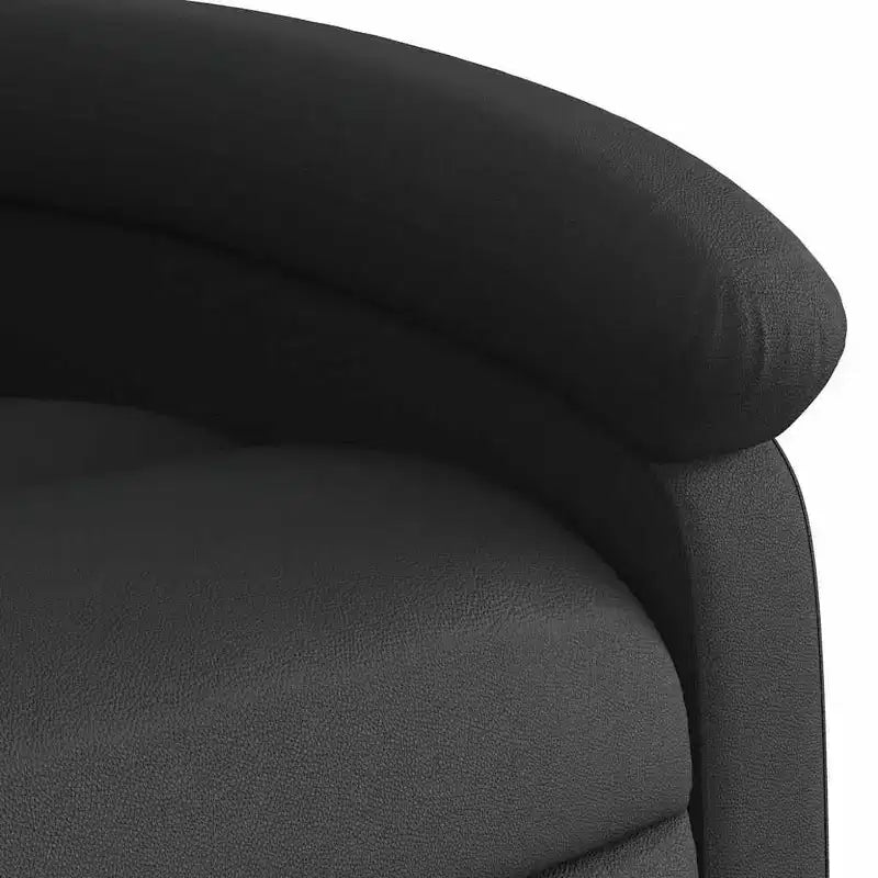 Fauteuil inclinable électrique en cuir noir avec fonction de massage et inclinaison manuelle, fauteuil rembourré en mousse confortable pour personnes âgées