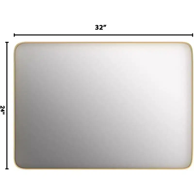Miroir de salle de bain en aluminium avec cadre profond moderne 24 x 36 - Doré