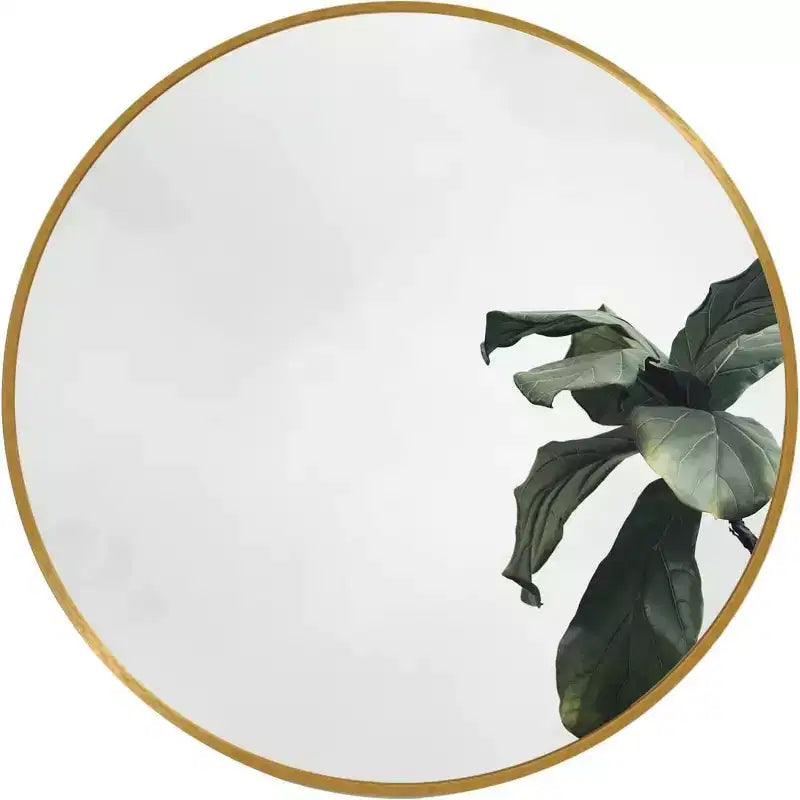 Miroir mural rond moderne en or brossé, miroir décoratif cercle en métal pour salon, salle de bain, cheminée