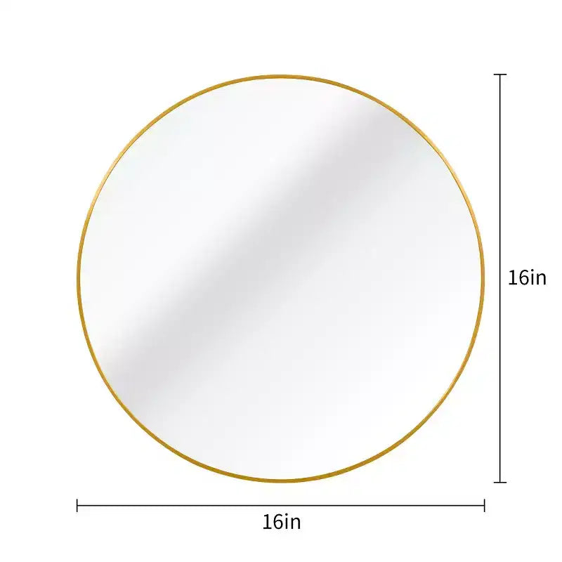 Miroir mural rond moderne en or brossé, miroir décoratif cercle en métal pour salon, salle de bain, cheminée