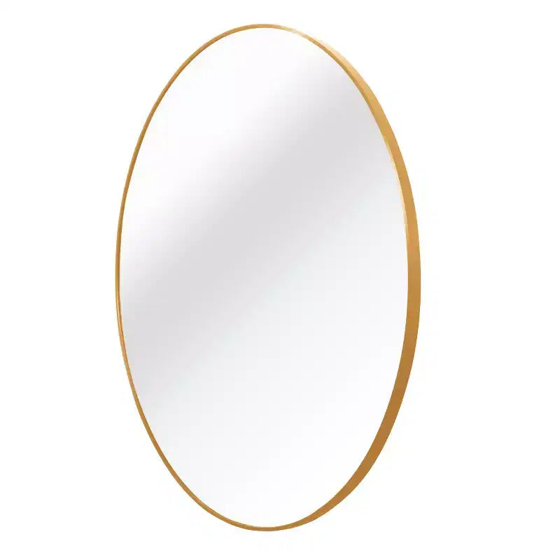 Miroir mural rond moderne en or brossé, miroir décoratif cercle en métal pour salon, salle de bain, cheminée