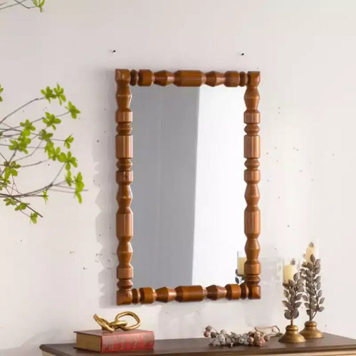 Miroir mural rectangulaire en bois sculpté, 35 x 23, style vintage, miroir décoratif pour salon, chambre ou entrée