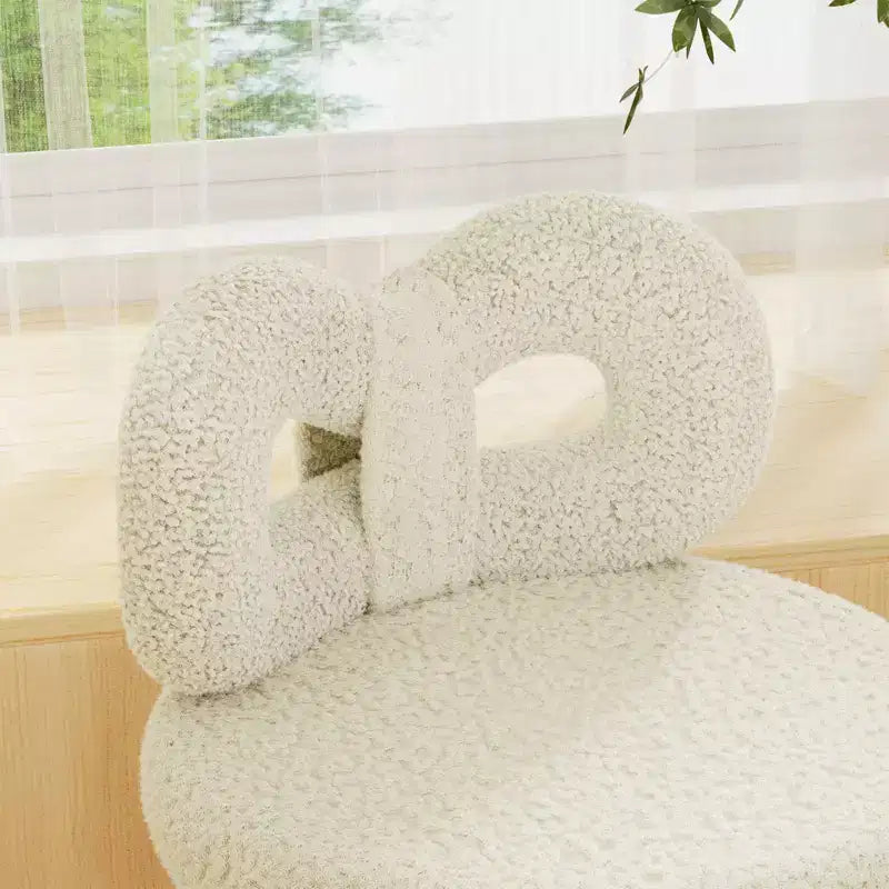 Chaise de vanité avec dossier, Chaise de maquillage pivotante, Chaise de bureau rembourrée pour filles