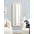 Miroir Mural Rectangulaire Encadré, Blanc, 18x48