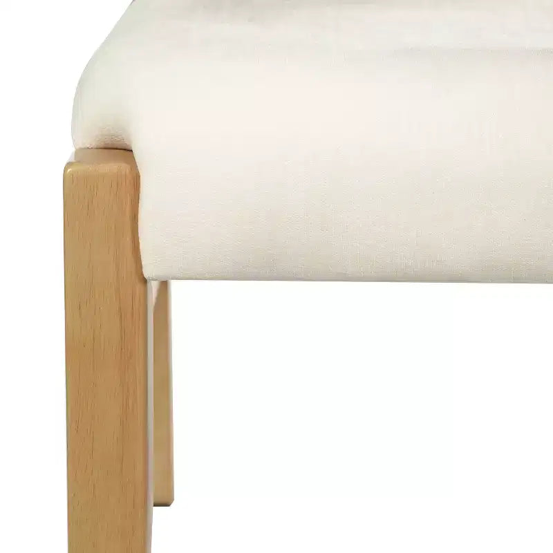Chaise de salle à manger sans accoudoirs, style Mid-Century Modern, en bois d'hévéa rembourrée, avec dossier en rotin naturel