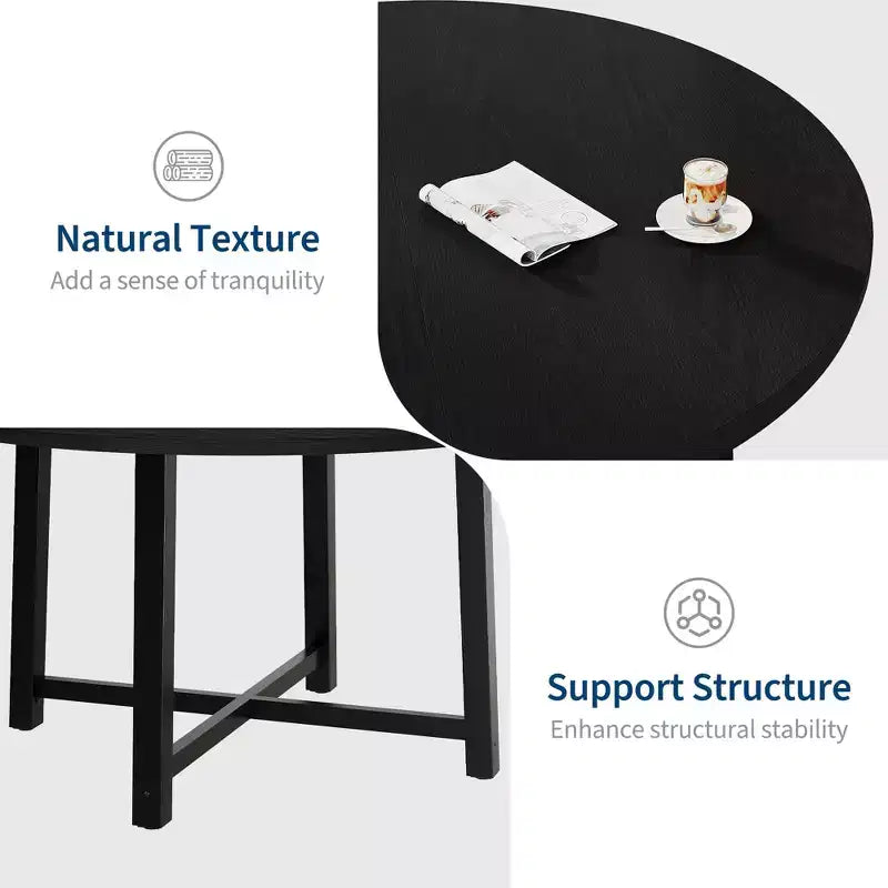 Table à manger ronde industrielle de 47 pouces peu encombrante pour 4 à 6 personnes, table de cuisine rustique en bois et métal, design de ferme pour petites salles à manger