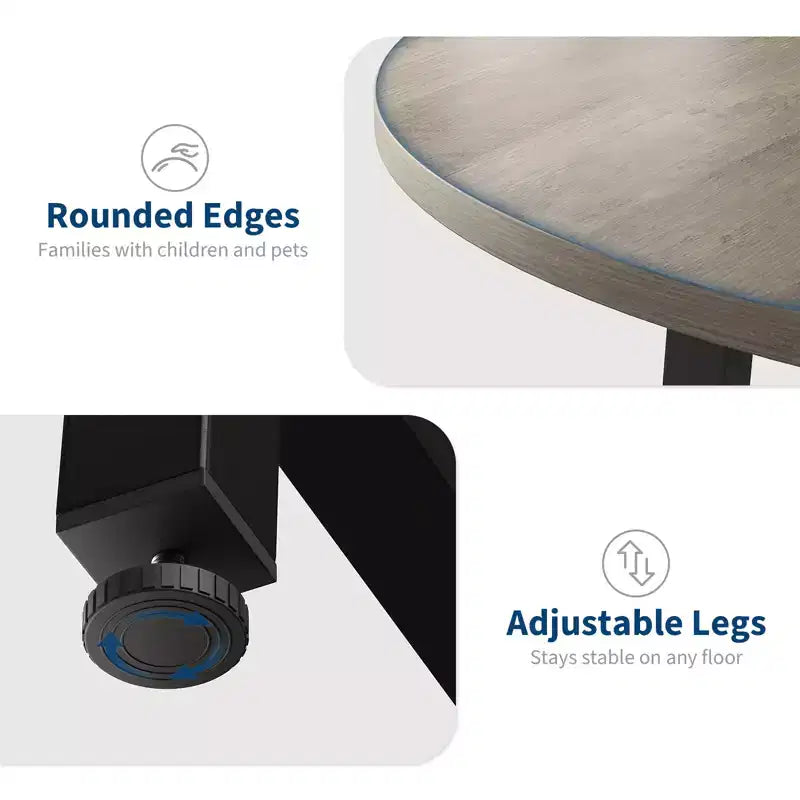 Table à manger ronde industrielle de 47 pouces peu encombrante pour 4 à 6 personnes, table de cuisine rustique en bois et métal, design de ferme pour petites salles à manger
