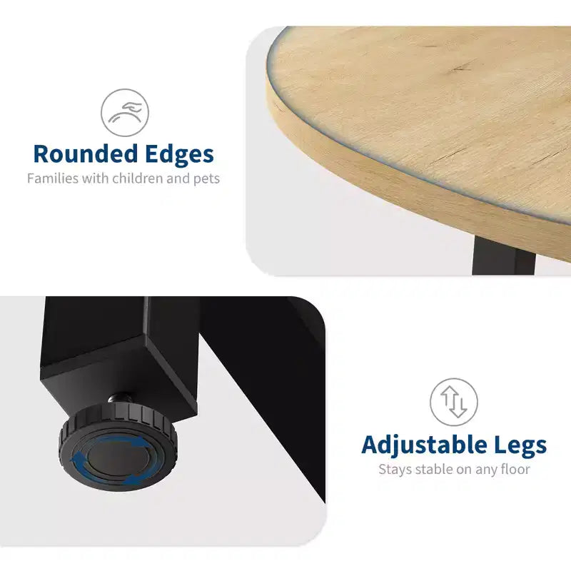 Table à manger ronde industrielle de 47 pouces peu encombrante pour 4 à 6 personnes, table de cuisine rustique en bois et métal, design de ferme pour petites salles à manger