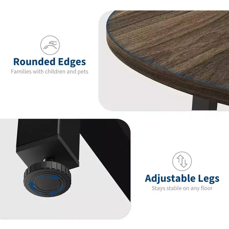 Table à manger ronde industrielle de 47 pouces peu encombrante pour 4 à 6 personnes, table de cuisine rustique en bois et métal, design de ferme pour petites salles à manger