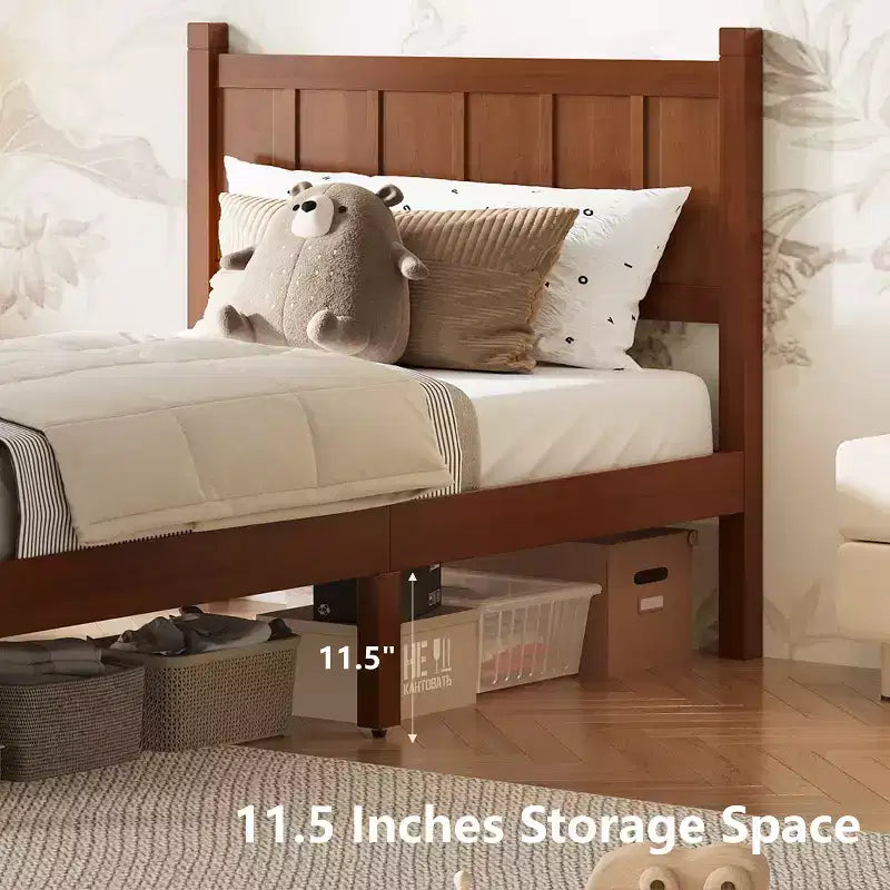 Lit à panneaux plats une place avec tête et pied de lit, assemblage facile
