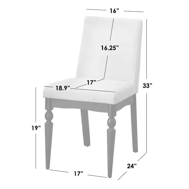 Lot de 2 chaises de salle à manger tapissées avec pieds tournés Beige/Noir