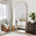 Dovelina Metal Framed Arched Full Length Mirror Leaning Mirror Freestanding Dresser Mirror Modern Wall Mirror