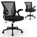 Costway Adjustable Ergonomic Office Chair with Flip-Up Armrests 30 Rocking Backrest Black