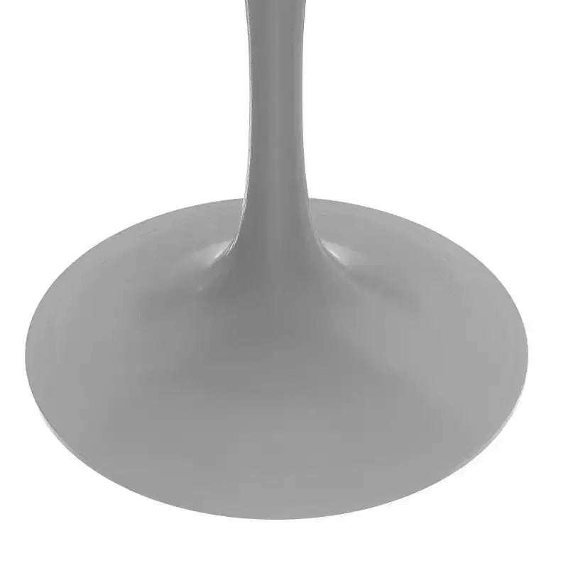 Table moderne du milieu du siècle avec plateau rond en MDF de 48 pouces et piètement colonne en acier blanc pour cuisine et salle à manger, en noir